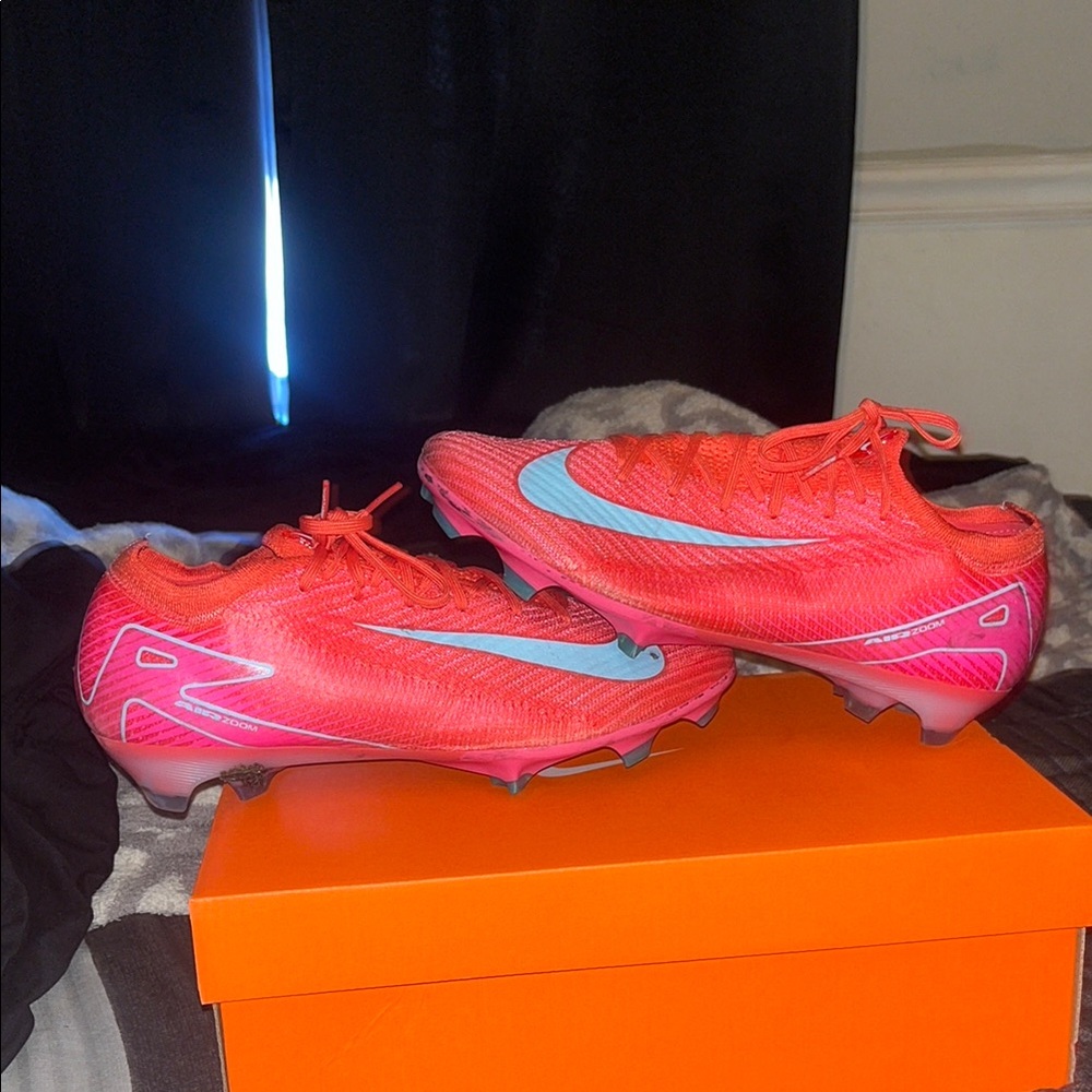 Nike Pink and Blue Soccer Cleats